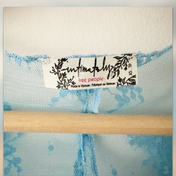 Intimately by Free People Bluebell Sheer Lace Short Sleeve Top Size XS - Picture 5 of 6